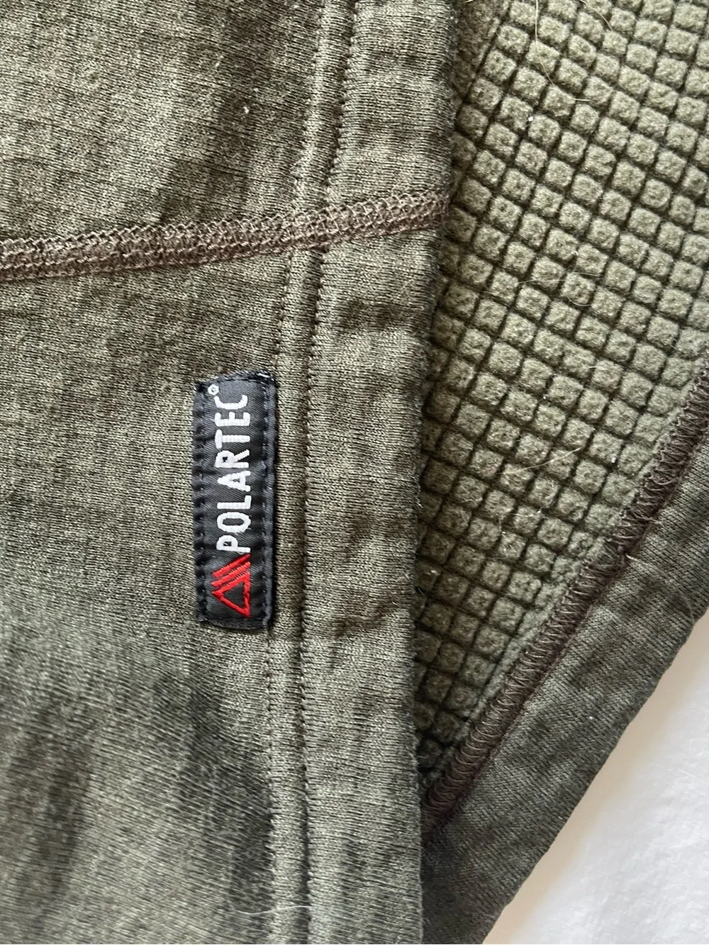 Aigle Actimum Polartec Grid Fleece Mens Quarter Zip Pullover Olive Green‎ Jacket